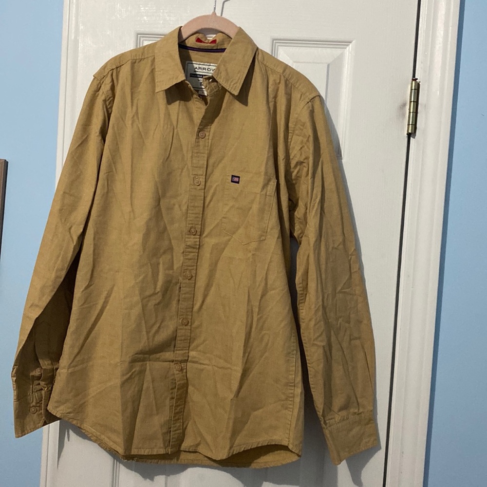 ARROW made in USA 100% cotton men’s slim fit button down size: large - Picture 4 of 9